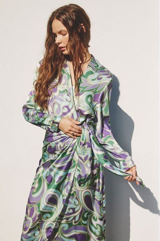 Groovy Girl Midi Shirt Wrap Dress | Swank Boutique