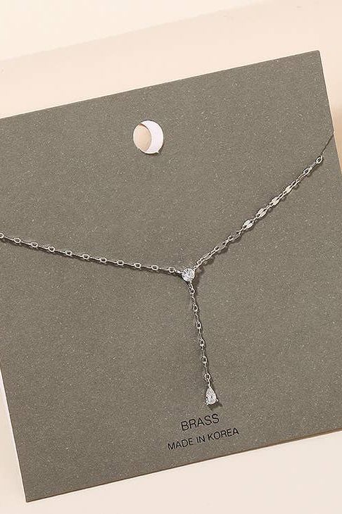 Rhinestone Stud Chain Link Y Necklace | Swank Boutique