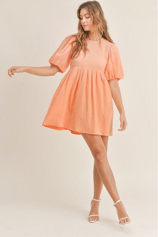 Renee Puff Sleeve Babydoll Dress | Swank Boutique