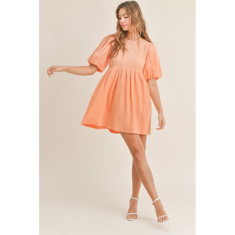 Renee Puff Sleeve Babydoll Dress | Swank Boutique