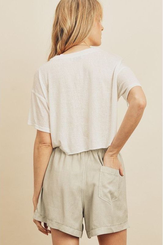 Copy of Madison Crop Tee - Charcoal | Swank Boutique