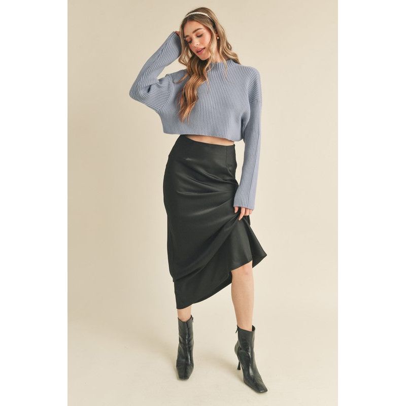 Long Sleeve Ribbed Crop Sweater | Swank Boutique