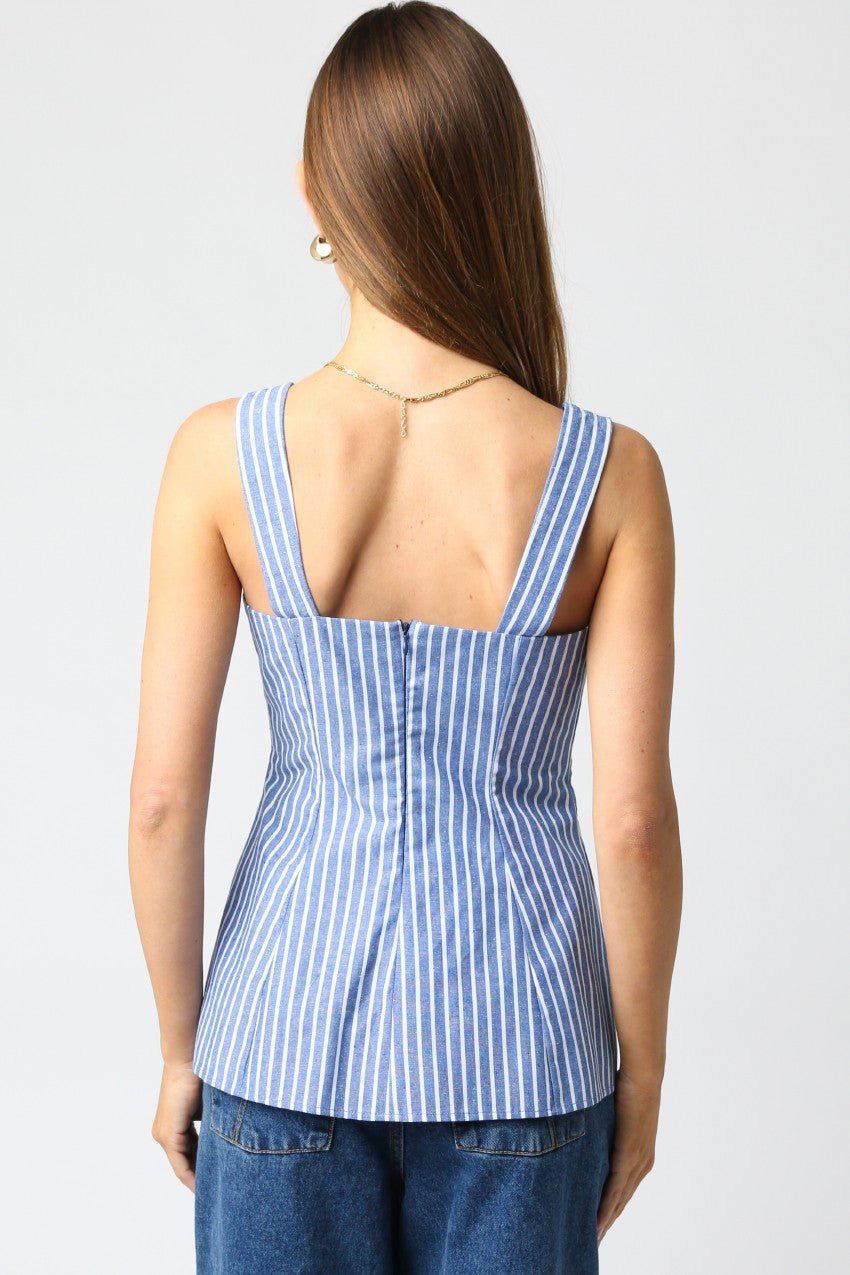 Jade Striped Tank | Swank Boutique