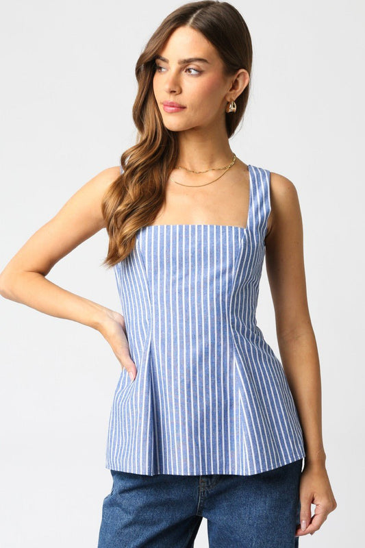 Jade Striped Tank | Swank Boutique