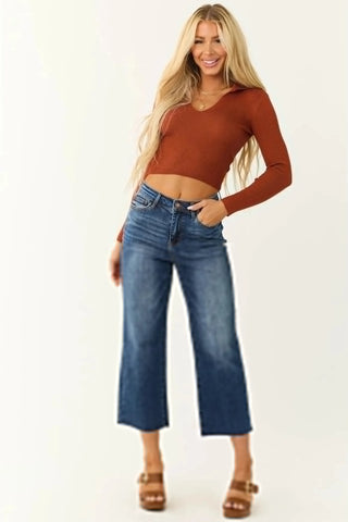 High Waisted Crop Denim | Swank Boutique