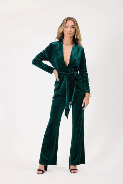 Jenny Green Velvet Pant | Swank Boutique