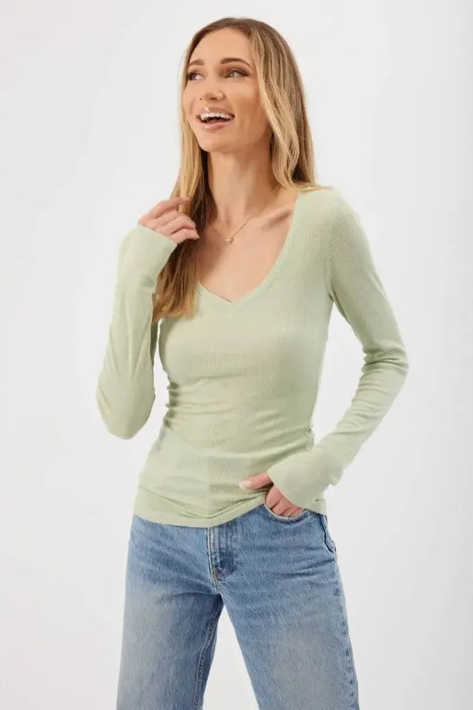 Kayla Top - Mint Sage | Swank Boutique