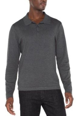 Charcoal Grey Knit Polo | Swank Boutique