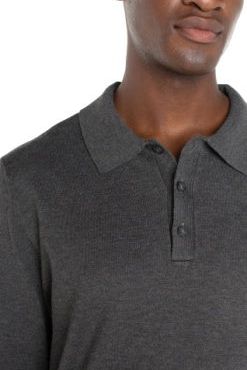 Charcoal Grey Knit Polo | Swank Boutique