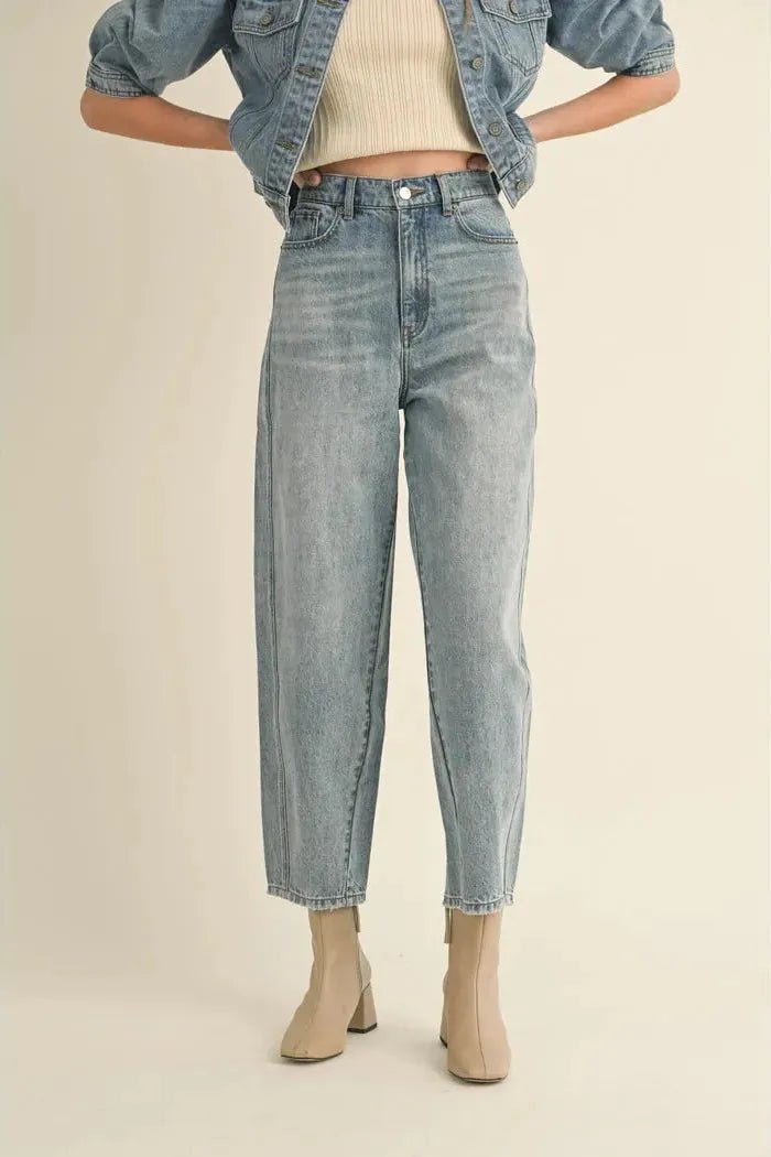 Lux Barrel Denim Pants | Swank Boutique