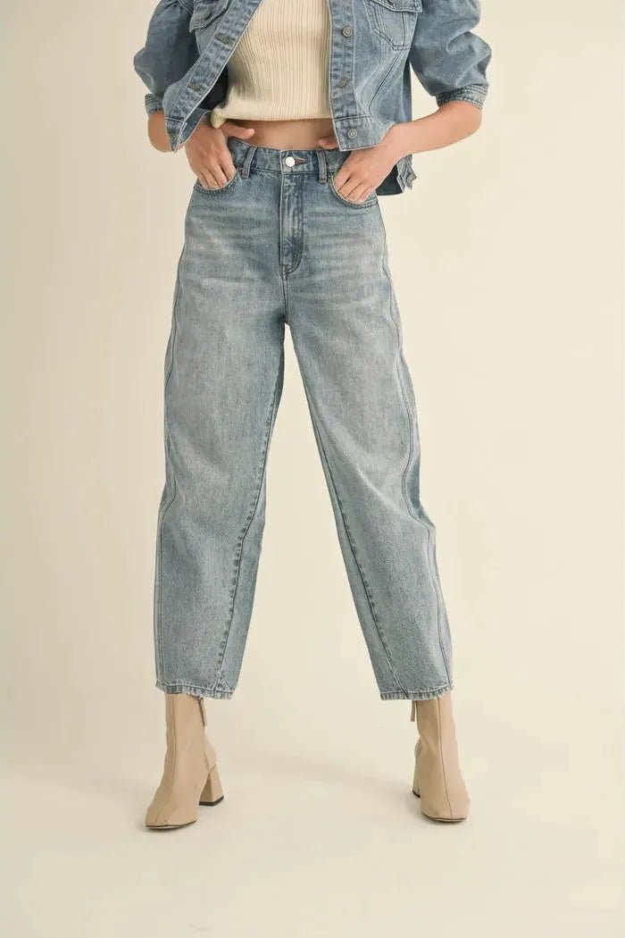 Lux Barrel Denim Pants | Swank Boutique