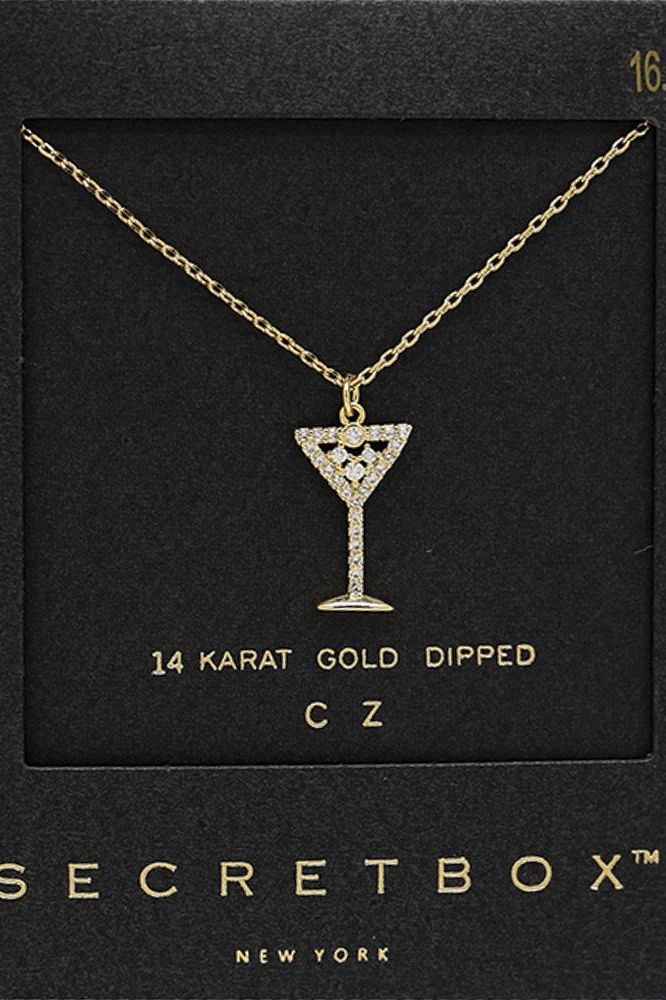 Gold Martini Necklace | Swank Boutique