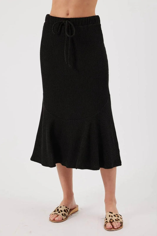 Maura Black Midi Skirt | Swank Boutique