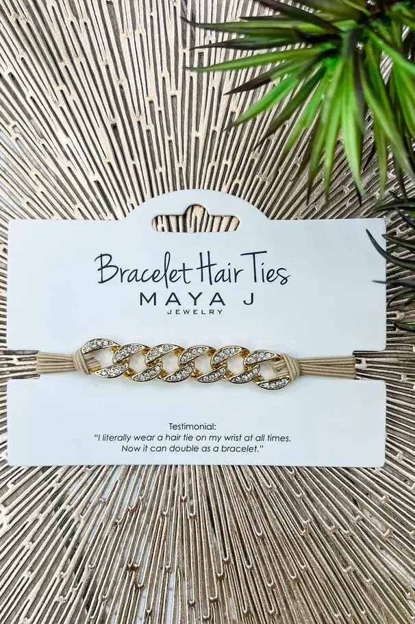 Crystal Bracelet Gold Hair Tie | Swank Boutique