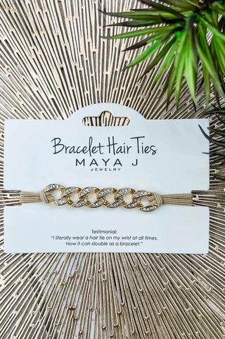 Crystal Bracelet Gold Hair Tie | Swank Boutique
