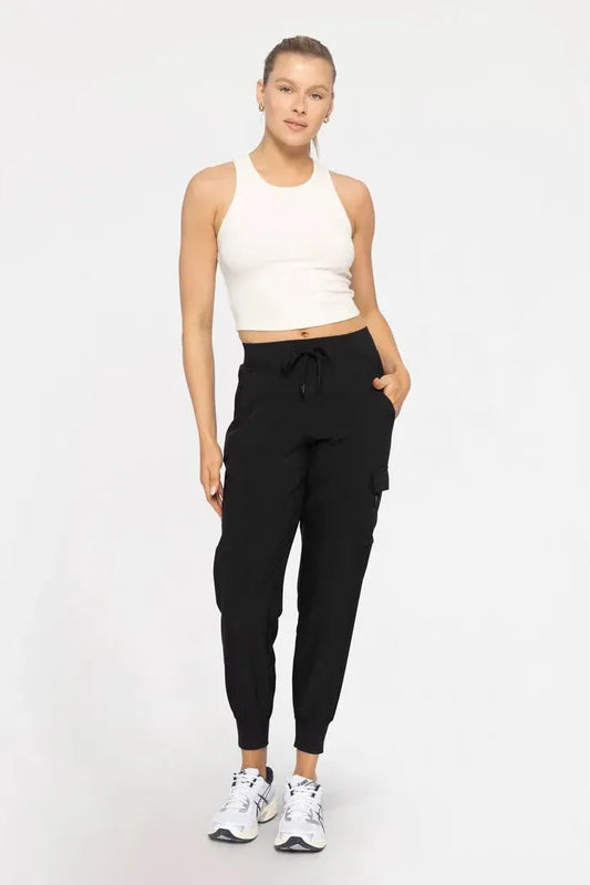 Nicole High-Waisted Joggers - Black | Swank Boutique