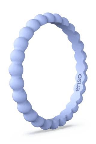 Beaded Stackable Silicone Rings Turquoise/White | Swank Boutique