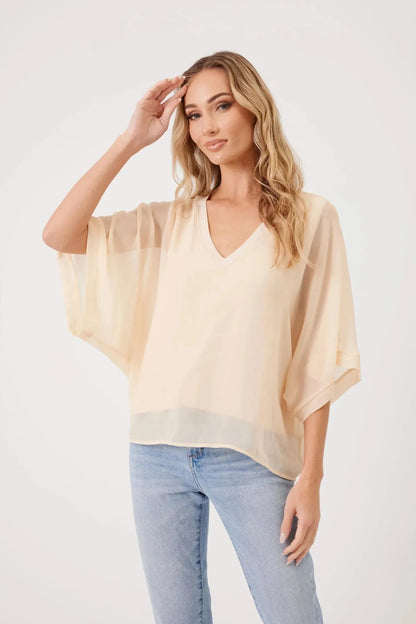 Opal Black Chiffon Top | Swank Boutique