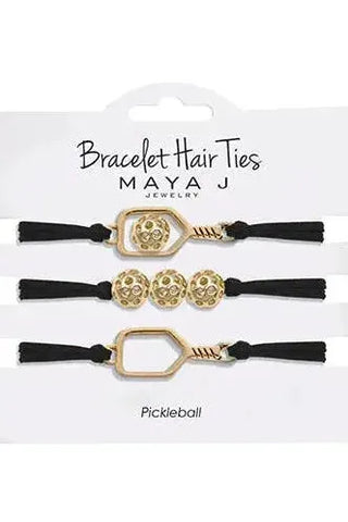 Black/Gold Pickleball Bracelet/Hair Tie