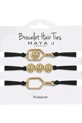 Black/Gold Pickleball Bracelet/Hair Tie