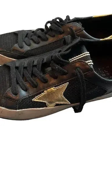 Penny Black & Gold Sneaker | Swank Boutique