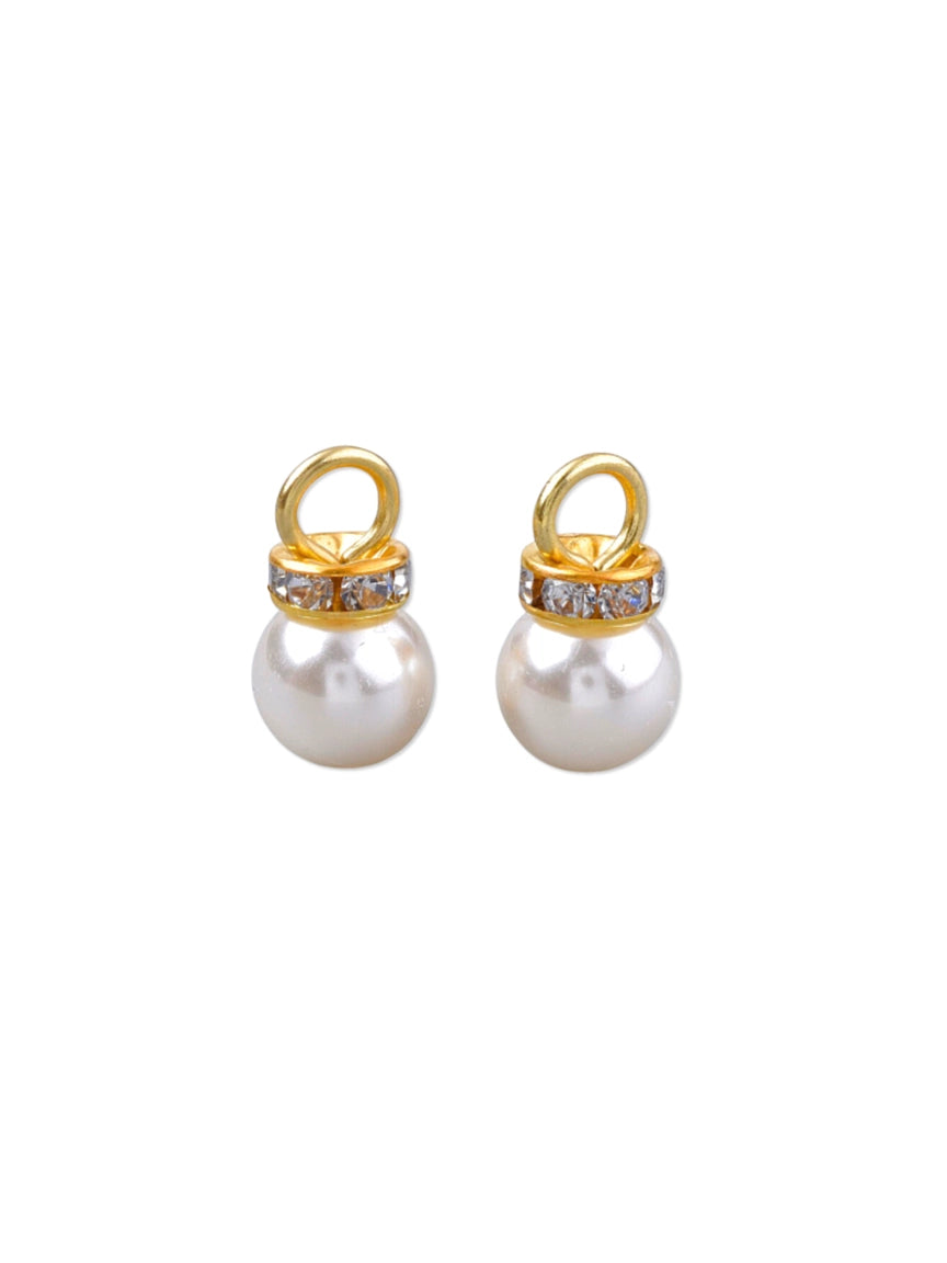 Gold Pearl Rhinestone Charm