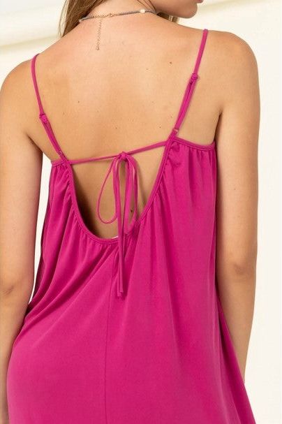 Radiant Pink Tie Back Midi Dress | Swank Boutique