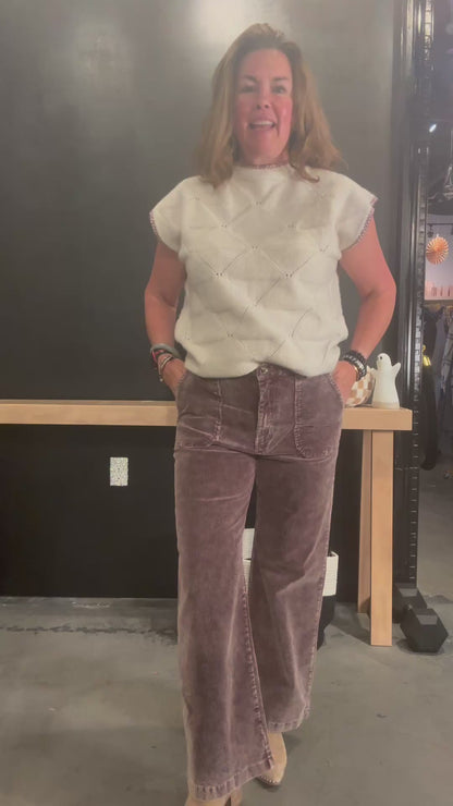 Corduroy Trousers - Washed Choco