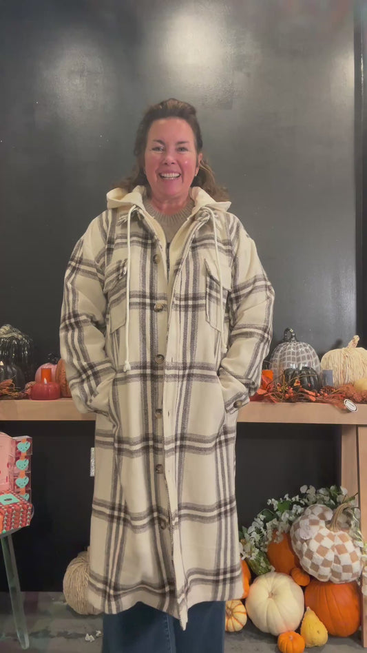 Twofer Hoodie Jacket - Black & Cream