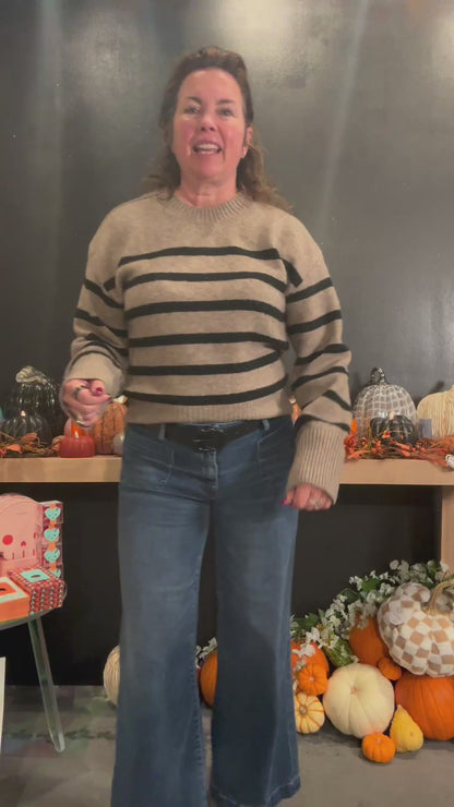 Striped Button Sweater
