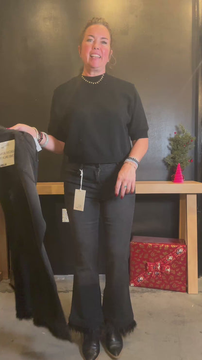 Feather Trimmed Jeans