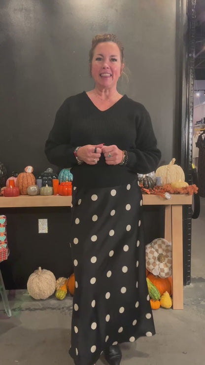 Polka Dot Midi Skirt