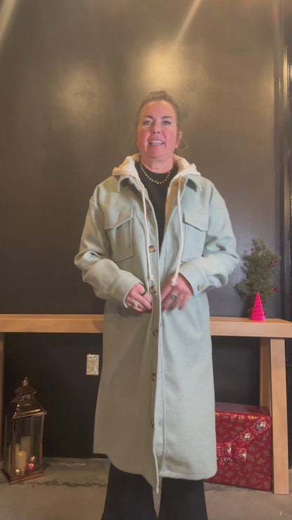 Twofer Hoodie Jacket - Faded Seafoam