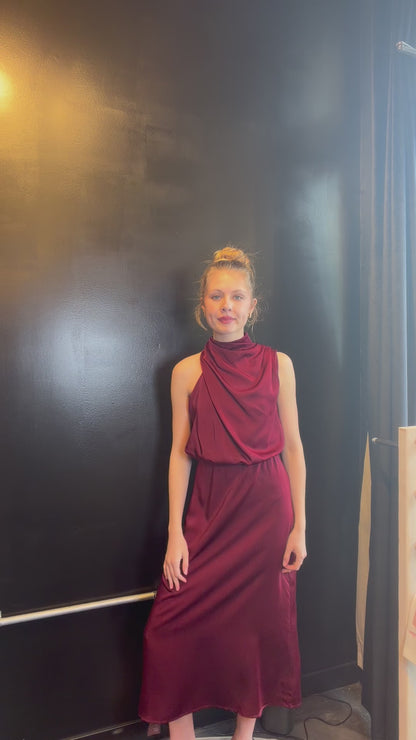 Monroe Halter Dress - Wine