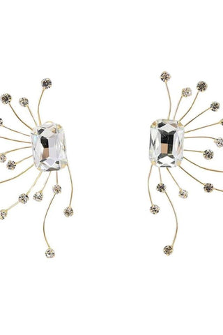 Rhinestone Gold Earrings | Swank Boutique