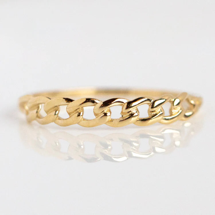 Sodajo Gold Chain Link Ring | Swank Boutique