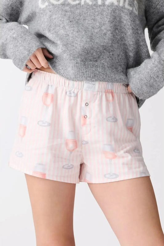 Rose All Day Flannel Shorts | Swank Boutique