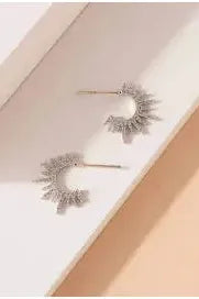 Copy of Pave Starburst 30 MM Hoop Earrings - Gold | Swank Boutique