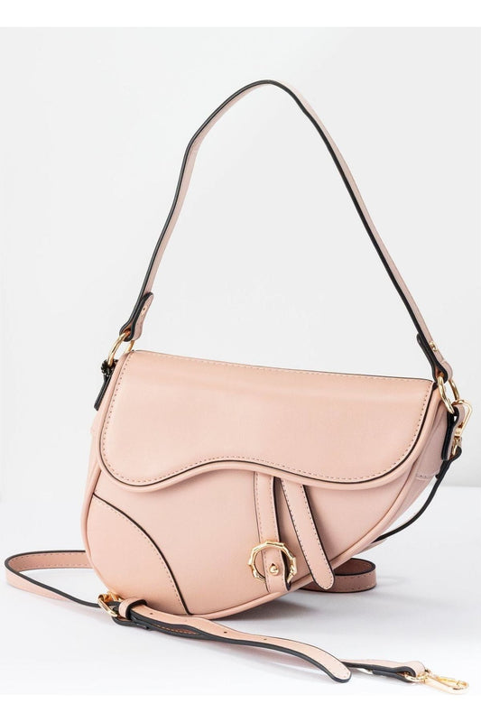 Smooth Shaped Shoulder Crossbody Bag - Pink | Swank Boutique