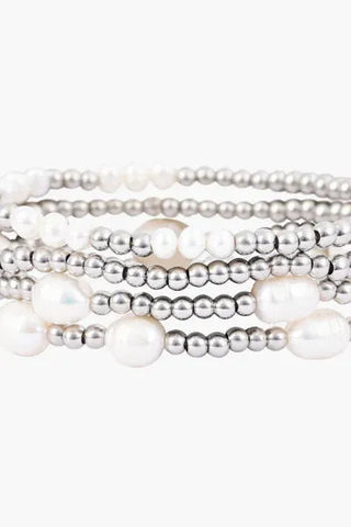 Pearl & Silver Bracelet | Swank Boutique