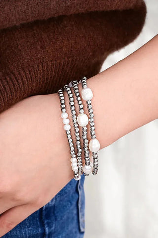 Pearl & Silver Bracelet | Swank Boutique