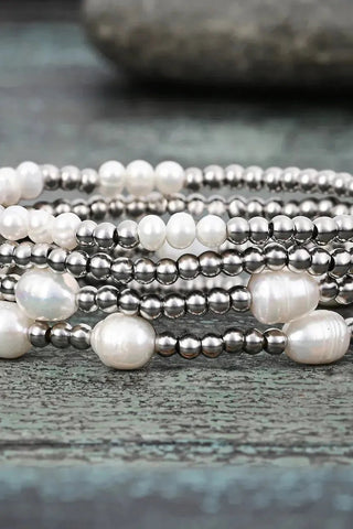 Pearl & Silver Bracelet | Swank Boutique