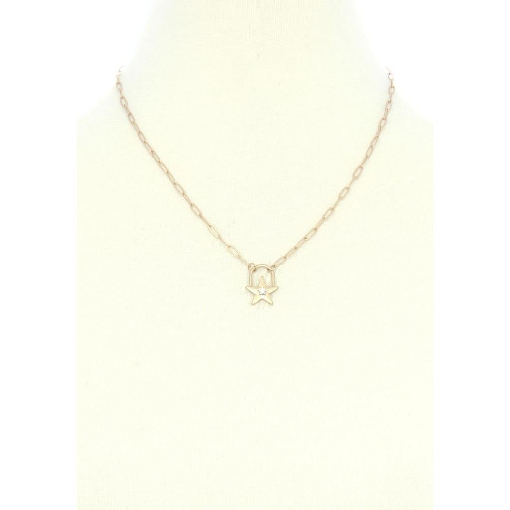 Dainty Star Charm Rhinestone Necklace | Swank Boutique