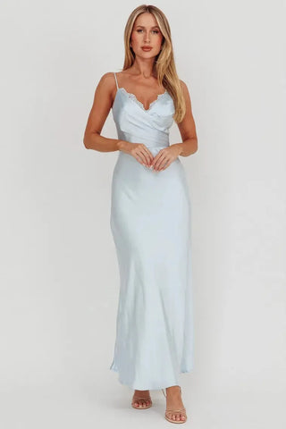 Steel Blue Maxi Dress | Swank Boutique