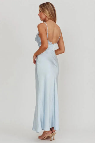 Steel Blue Maxi Dress | Swank Boutique