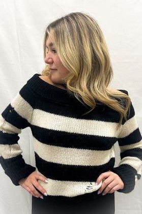 Mia Striped Sweater | Swank Boutique