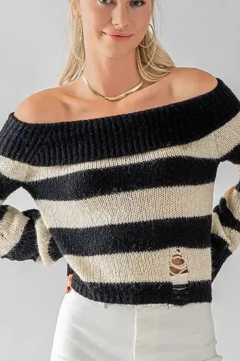 Mia Striped Sweater | Swank Boutique