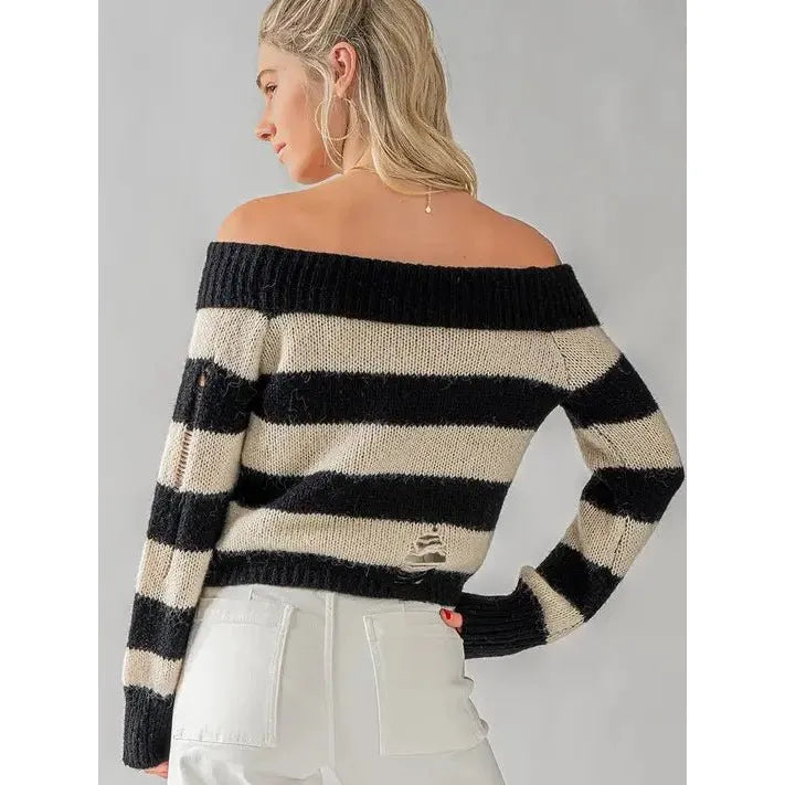 Mia Striped Sweater | Swank Boutique