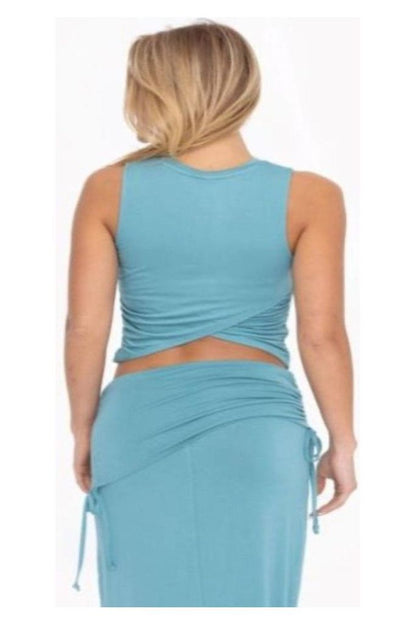 2 in 1 Teal Grey Skirt | Swank Boutique