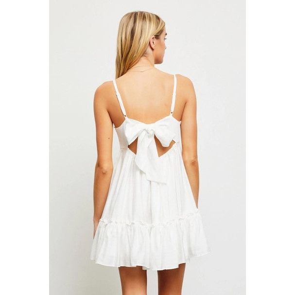 Lace Trimmed Tie Back Dress | Swank Boutique